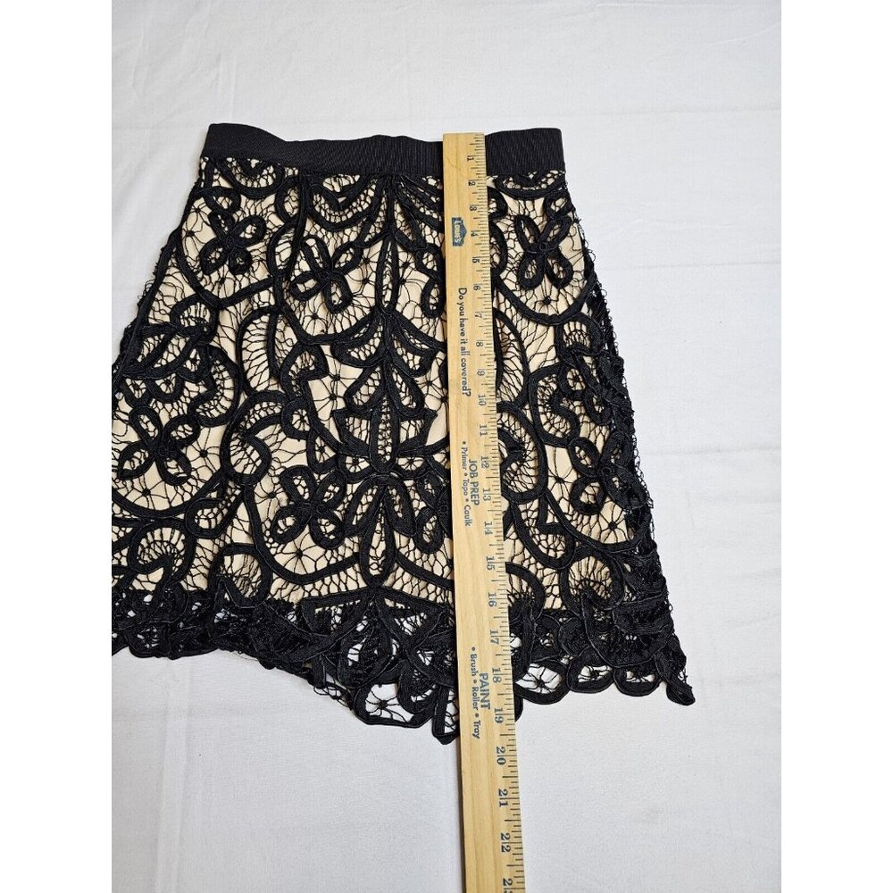 Black Lace & Silk Lining Mini Skirt By 3.1 Philip Lim Women's Sz 2 Cocktail Boho - Picture 6 of 12
